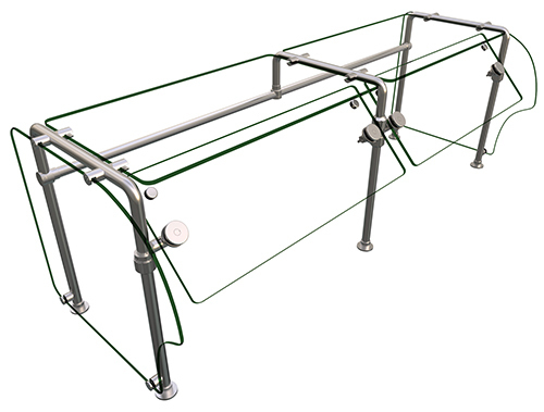 Hatco ES90-60 Self Service Mounted Food Shield - 60" x 24" x 22 5/8", Glass/Stainless Steel-cityfoodequipment.com