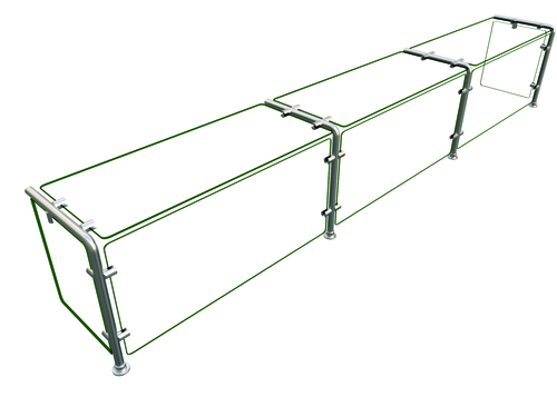 Hatco EP11-09612 Full Service Mounted Food Shield - 96" x 12" x 18", Glass/Stainless Steel-cityfoodequipment.com