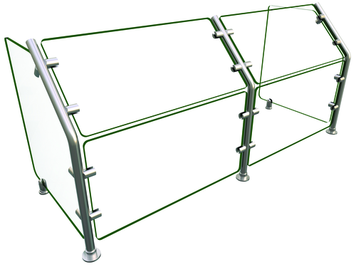 Hatco EP36-48 Full Service Mounted Food Shield - 48" x 18" x 22", Glass/Stainless Steel-cityfoodequipment.com