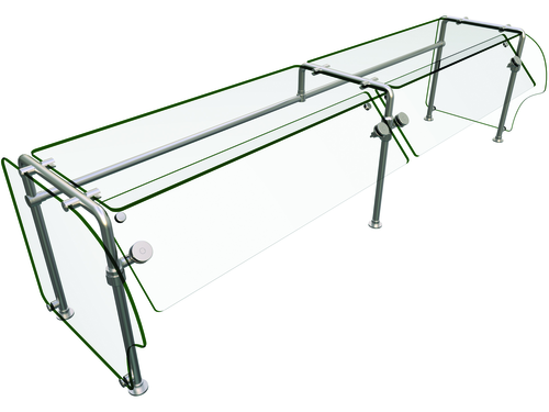 Hatco ES90-84 Self Service Mounted Food Shield - 84" x 24" x 22 5/8", Glass/Stainless Steel-cityfoodequipment.com