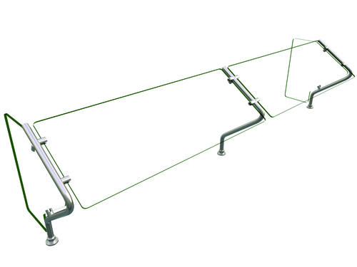 Hatco ES67-84 Self Service Mounted Food Shield - 84" x 20" x 22 9/16", Glass/Stainless Steel-cityfoodequipment.com