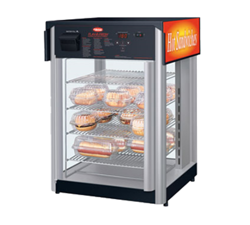 Hatco FDWD-2X 19 2/5" Dual Service Countertop Heated Display Case - (4) Shelves, 120v-cityfoodequipment.com