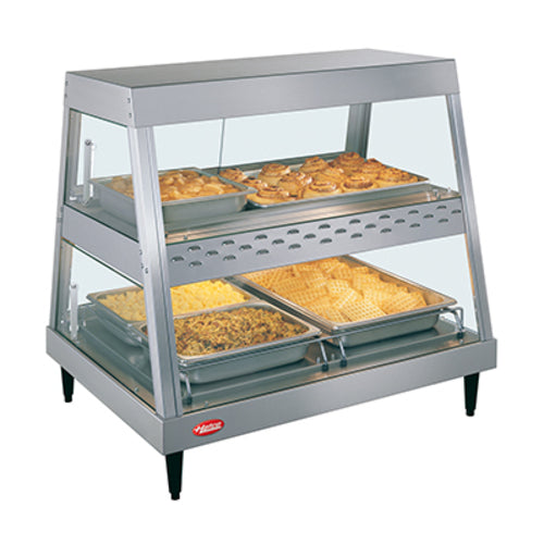 Hatco GRHD-2PD 32 1/2" Full Service Countertop Heated Display Case - (2) Shelves, 120v-cityfoodequipment.com