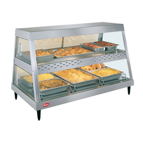 Hatco GRHD-3PD 45 1/2" Full Service Countertop Heated Display Case - (2) Shelves, 120v-cityfoodequipment.com
