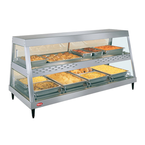 Hatco GRHD-4PD 58 1/2" Full Service Countertop Heated Display Case - (2) Shelves, 120v-cityfoodequipment.com