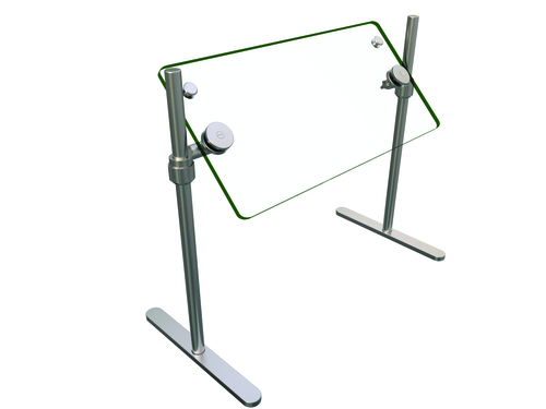 Hatco ORBIT720-24 24" Portable Food Shield - Free-Standing, Glass/Stainless Steel-cityfoodequipment.com