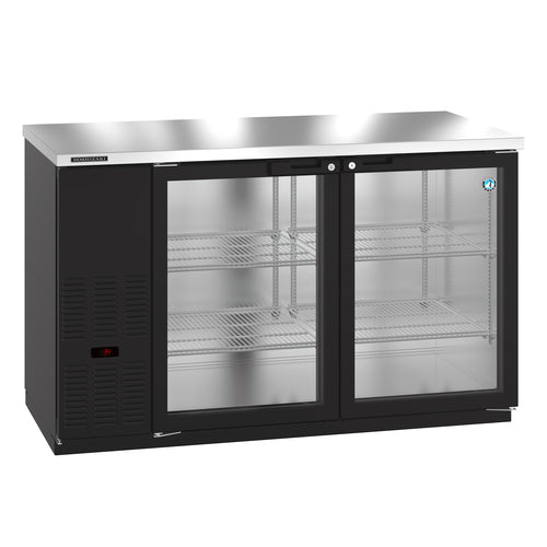 Hoshizaki BB59-G 59 1/2" Bar Refrigerator - 2 Swinging Glass Doors, Black, 115v-cityfoodequipment.com