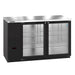 Hoshizaki BB59-G 59 1/2" Bar Refrigerator - 2 Swinging Glass Doors, Black, 115v-cityfoodequipment.com
