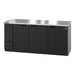 Hoshizaki BB80 80" Bar Refrigerator - 3 Swinging Solid Doors, Black, 115v-cityfoodequipment.com