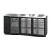 Hoshizaki BB80-G 80" Bar Refrigerator - 3 Swinging Glass Doors, Black, 115v-cityfoodequipment.com