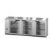 Hoshizaki BB95-G-S 95 1/2" Bar Refrigerator - 3 Swinging Glass Doors, Stainless, 115v-cityfoodequipment.com