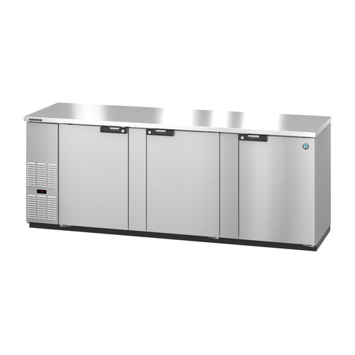 Hoshizaki BB95-S 95 1/2" Bar Refrigerator - 3 Swinging Solid Doors, Stainless, 115v-cityfoodequipment.com