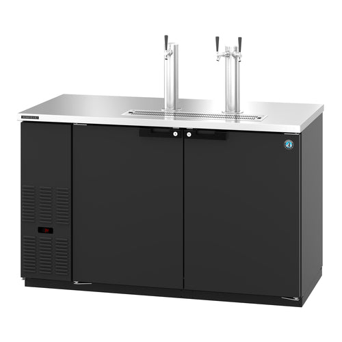 Hoshizaki DD59 59 1/2" Kegerator Beer Dispenser w/ (2) Keg Capacity - (2) Columns, Black, 115v-cityfoodequipment.com