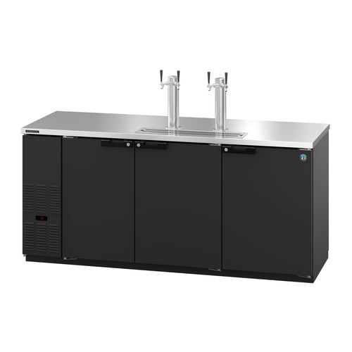 Hoshizaki DD80 80" Kegerator Beer Dispenser w/ (4) Keg Capacity - (2) Columns, Black, 115v-cityfoodequipment.com