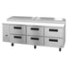 Hoshizaki PR93A-D6 93" Steelheart Pizza Prep Table w/ Refrigerated Base, 115v-cityfoodequipment.com