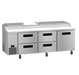 Hoshizaki PR93B-D4 93" Steelheart Pizza Prep Table w/ Refrigerated Base, 115v-cityfoodequipment.com