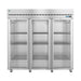 Hoshizaki R3A-FG Steelheart 82 1/2" Three Section Reach In Refrigerator, (3) Left/Right Hinge Glass Doors, 115v-cityfoodequipment.com