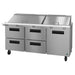 Hoshizaki SR72B-30MD4 72" Steelheart Mega Top Sandwich/Salad Prep Table w/ Refrigerated Base, 115v-cityfoodequipment.com