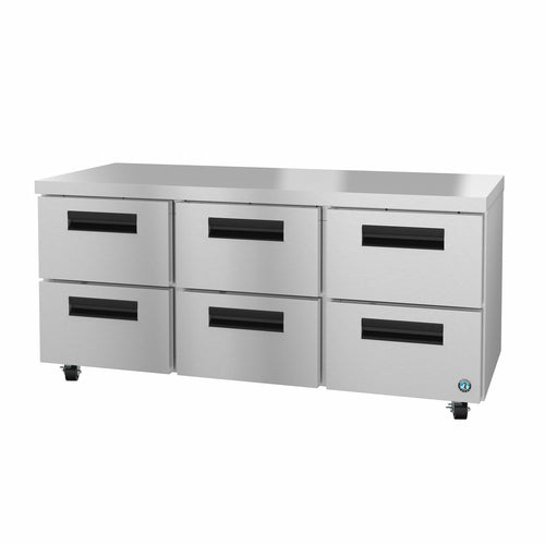 Hoshizaki UR72B-LPD6 72" Steelheart Undercounter Refrigerator w/ (3) Sections & (6) Drawers, 115v-cityfoodequipment.com