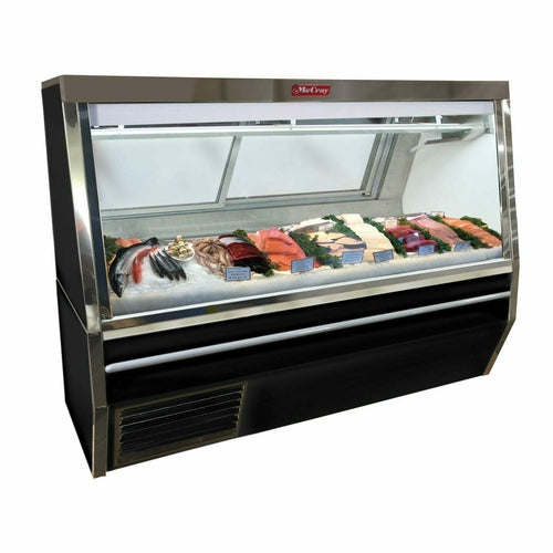 Howard-McCray 96" Full Service Fish/Poultry Case w/ Straight Glass - (1) Level, 115v (SC-CFS34N-8-BE-LED)-cityfoodequipment.com