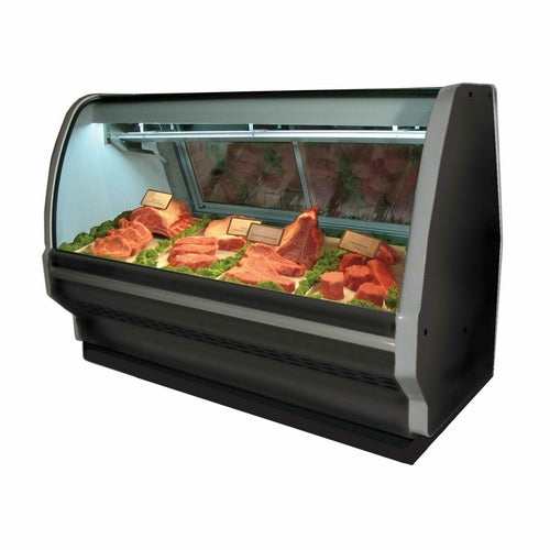 Howard-McCray 75 1/2" Full Service Red Meat Case w/ Curved Glass - (1) Level, 115v (SC-CMS40E-6C-BE-LED)-cityfoodequipment.com