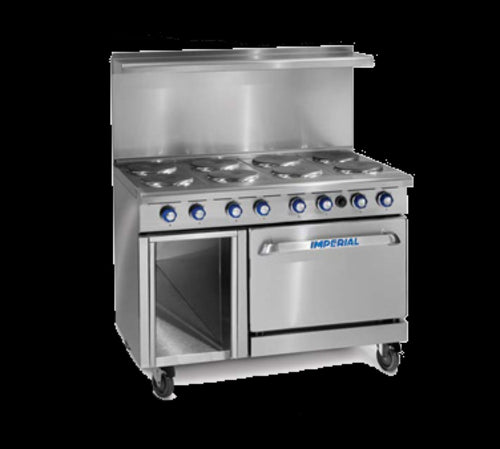Imperial IR-8-E 48" Pro Series 8 Sealed Element Electric Range w/ (2) Space Saver Ovens, 208v/3ph-cityfoodequipment.com