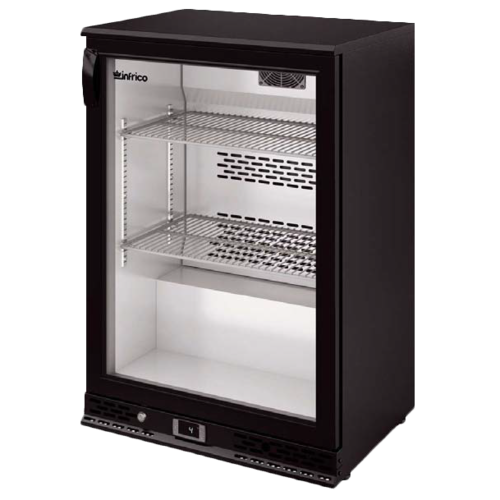 Infrico IMD-ERV15GD 23 5/8" Bar Refrigerator - 1 Swinging Glass Door, Black, 115v-cityfoodequipment.com