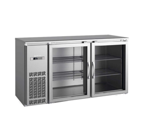 Infrico IMD-ERV60IIGD 60 3/4" Bar Refrigerator - 2 Swinging Glass Doors, Stainless, 115v-cityfoodequipment.com