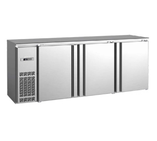 Infrico IMD-ERV84IISD 85 1/4" Bar Refrigerator - 3 Swinging Solid Doors, Stainless, 115v-cityfoodequipment.com