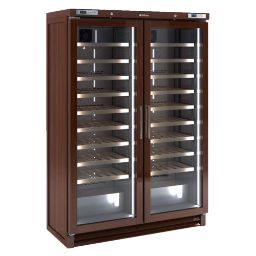 Infrico IMD-EVV200MX 51 3/4" Two Section Wine Cooler w/ (2) Zone, 200 Bottle Capacity, 115v-cityfoodequipment.com