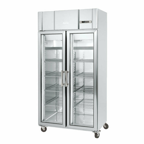 Infrico IRR-AGN600CR 38 3/8" Two Section Reach In Refrigerator, (2) Left/Right Hinge Glass Doors, 115v-cityfoodequipment.com