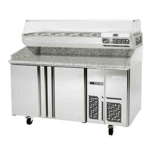 Infrico IRT-MPG1490-COMBO 58 5/8" MPG Series Pizza Prep Table w/ Refrigerated Base, 115v-cityfoodequipment.com