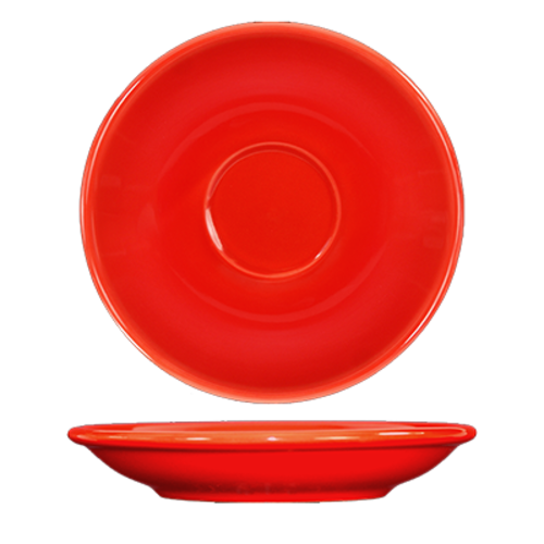 ITI 5 1/8" Round Cancun™ A.D. Saucer - Ceramic, Crimson Red (CA-36-CR)-cityfoodequipment.com