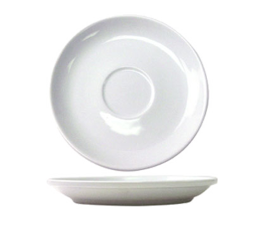 ITI 6 1/8" Round Bristol™ Saucer - Porcelain, Bright White (BL-2)-cityfoodequipment.com