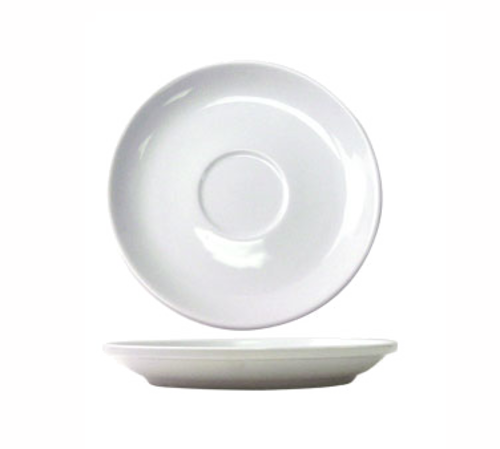 ITI 4 3/4" Round Bristol™ Saucer - Porcelain, Bright White (BL-38)-cityfoodequipment.com