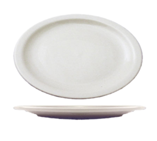 ITI 13 1/4" x 10" Oval Brighton™ Platter - Porcelain, European White (BR-14)-cityfoodequipment.com