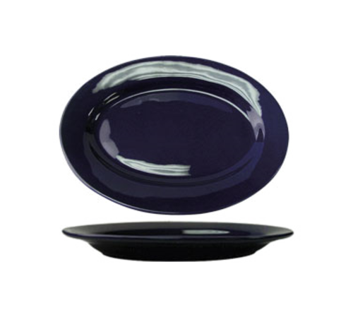 ITI 10 3/8" x 7 1/4" Oval Cancun™ Platter - Ceramic, Cobalt Blue (CA-12-CB)-cityfoodequipment.com