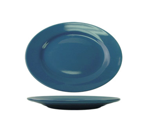 ITI 11 1/2" x 8 1/4" Oval Cancun™ Platter - Ceramic, Light Blue (CA-13-LB)-cityfoodequipment.com