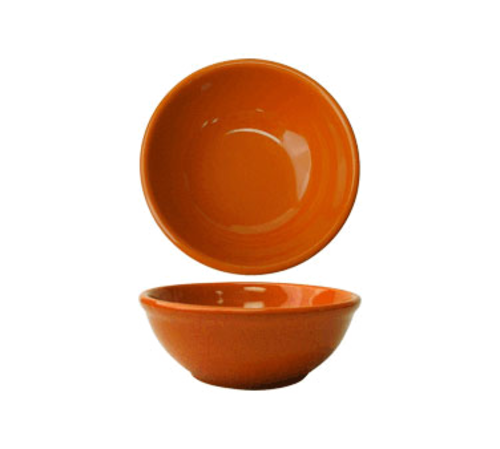 ITI 13 oz Round Cancun™ Oatmeal/Nappie Bowl - Ceramic, Orange (CA-15-O)-cityfoodequipment.com