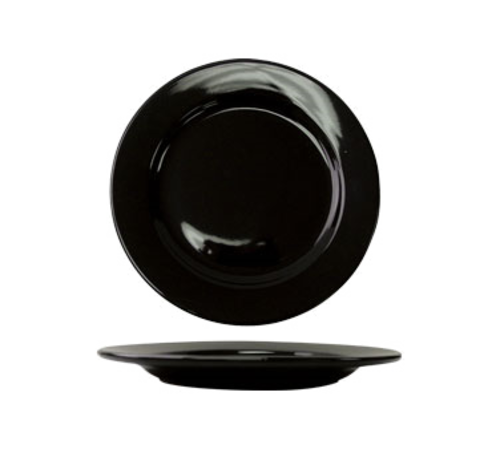 ITI 9 3/4" Round Cancun™ Plate - Ceramic, Black (CA-9-B)-cityfoodequipment.com