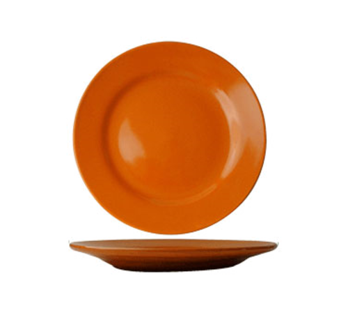 ITI 9 3/4" Round Cancun™ Plate - Ceramic, Orange (CA-9-O)-cityfoodequipment.com