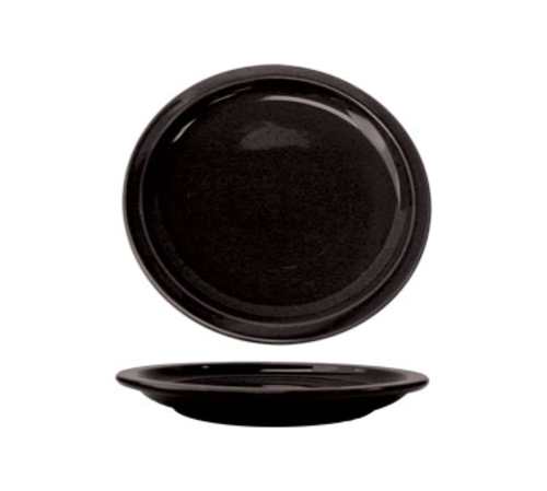 ITI 9" Round Cancun™ Plate - Ceramic, Black (CAN-8-B)-cityfoodequipment.com
