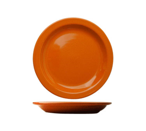 ITI 9" Round Cancun™ Plate - Ceramic, Orange (CAN-8-O)-cityfoodequipment.com