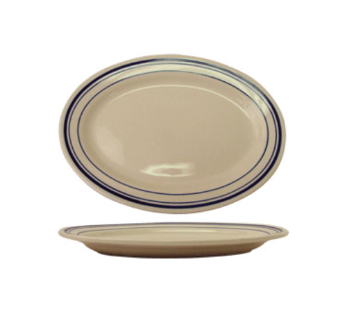 ITI 9 5/8" x 6 3/8" Oval Catania™ Platter - Ceramic, American White (CT-34)-cityfoodequipment.com