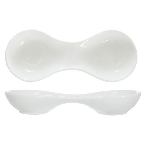 ITI 6 oz Rectangular Bristol™ Compartment Dish - Porcelain, Bright White (BL-975)-cityfoodequipment.com