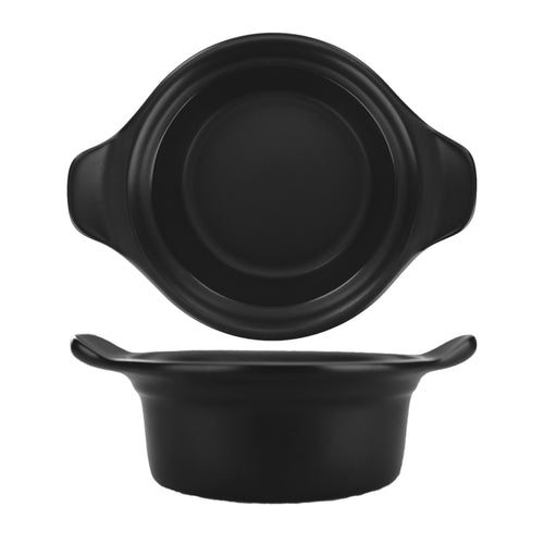 ITI 16 oz Round Casserole Dish - Ceramic, Black (CAS-6-B)-cityfoodequipment.com