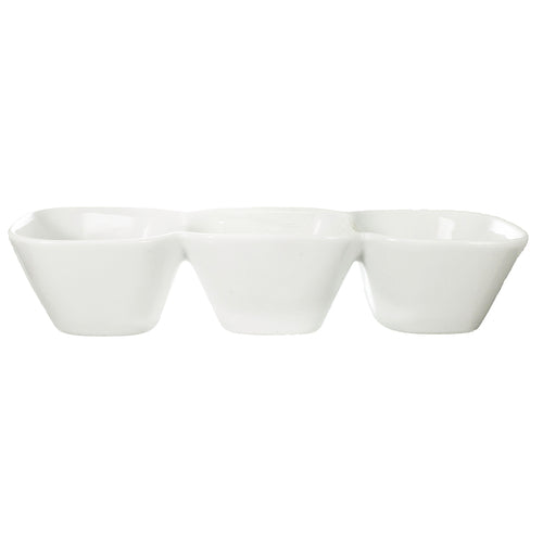 ITI 10 1/2 oz Rectangular Bristol™ Compartment Bowl - Porcelain, Bright White (BL-333)-cityfoodequipment.com