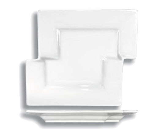 ITI Puzzle Shaped Free Form Elite™ Plate - 8 1/8" x 7 1/8", Porcelain, Bright White (EL-75)-cityfoodequipment.com