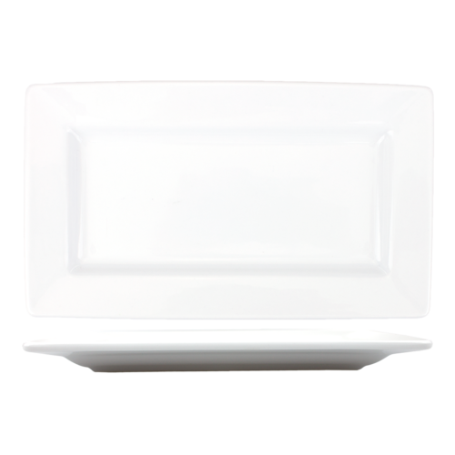 ITI Rectangular Elite™ Plate - 7 5/8" x 4 3/8", Porcelain, Bright White (EL-24)-cityfoodequipment.com