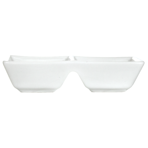 ITI 2 oz Rectangular Elite™ Sauce Dish - Porcelain, European White (EL-202)-cityfoodequipment.com